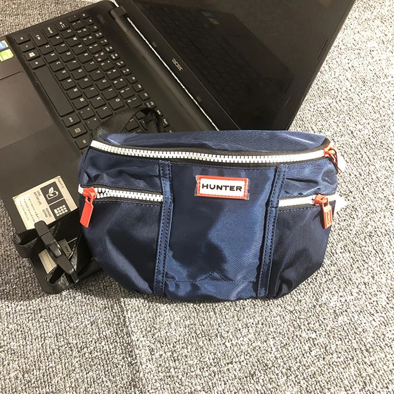 Hun Mens and Womens Lightweight Sports Crossbody Bag Waterproof External Functional Nylon Fabric with Zipper Casual Waist Bag 251030