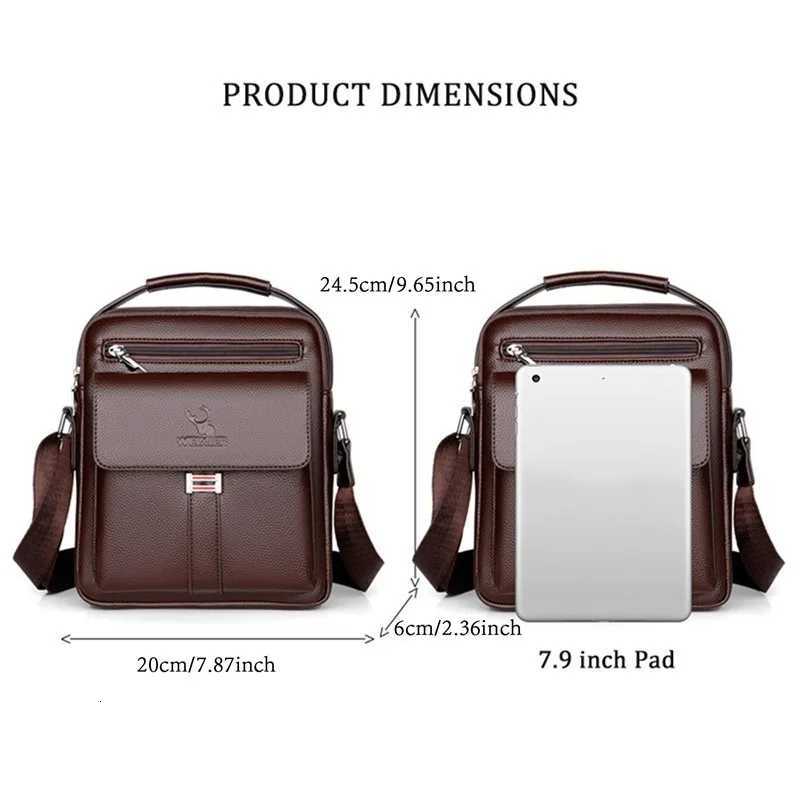 High Quality Men Shoder Bag Men PU Leather Flaps Mens Crossbody Bags Business Flap M Solid Messenger Bag Travel Bag Y251011