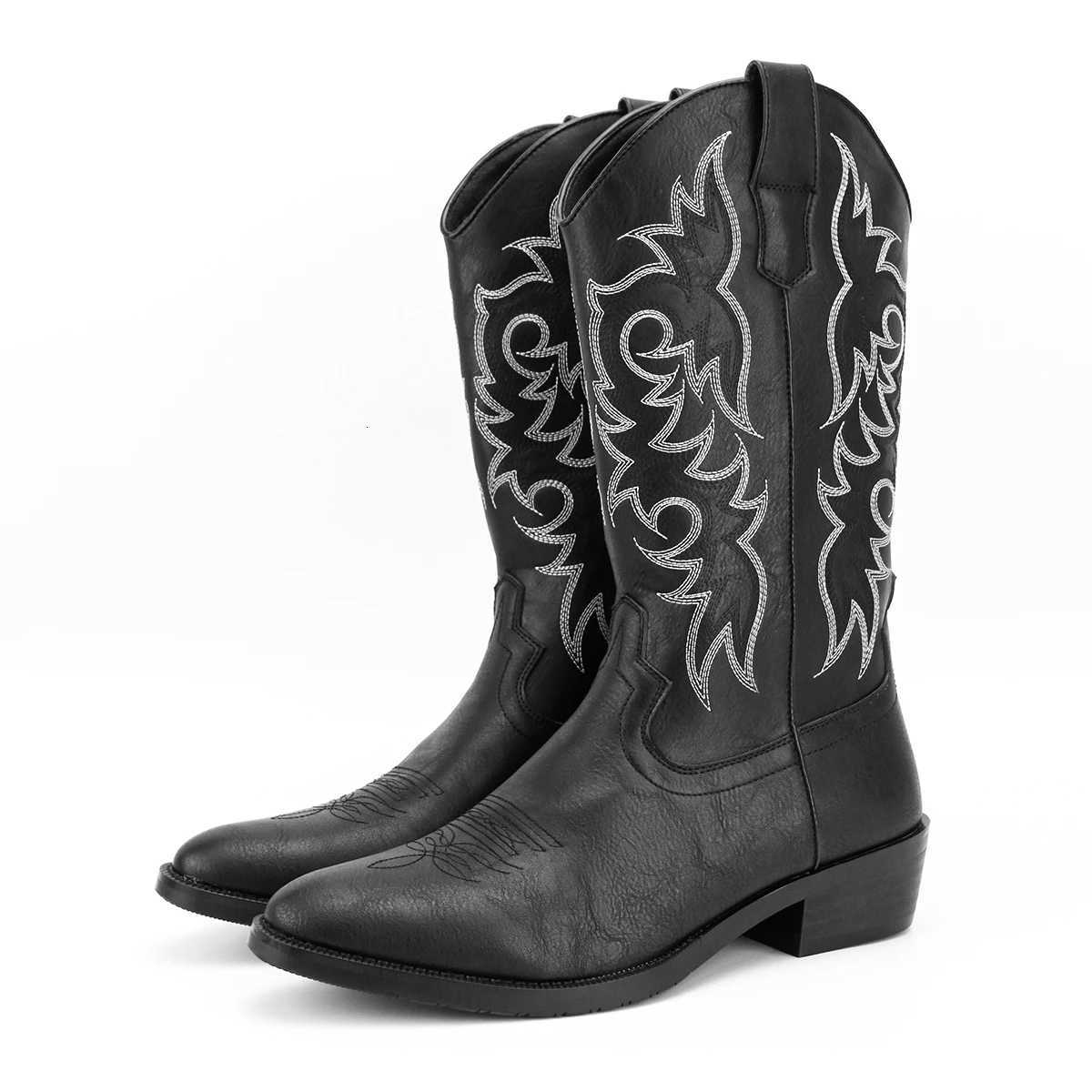 Mens Fashion Embroidered Desert Cowboy Boots Z251029