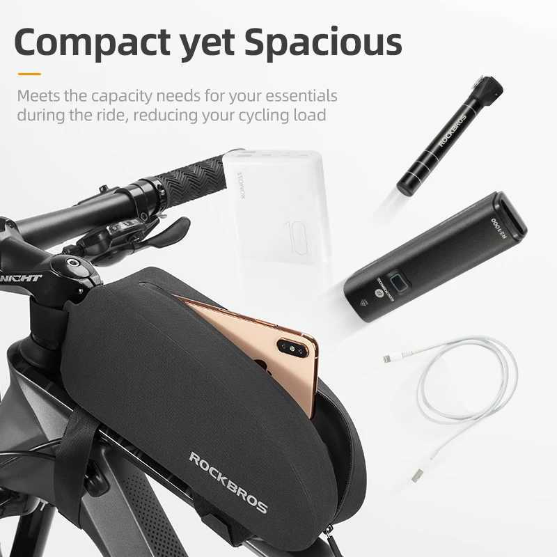 ROCKBROS Bicycle Bag Bike Frame Top Tube Bag Large Capacity Storage Waterproof Hard Shell Bicycle Bag MTB Road Bike Accessories H251029