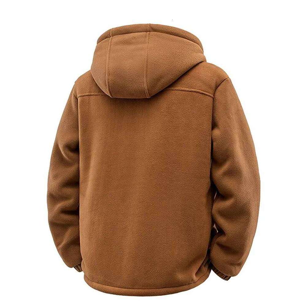 New Autumn and Winter Fashion Solid Color Thick Warm Lamb Wool For Men's Casual Loose Sports Windproof Plus Size Jacket Down Cotton