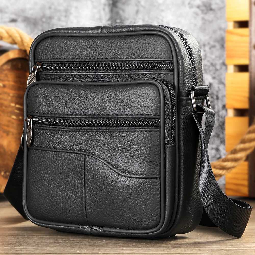 WAL Cowhide Shoder Bag Mens Bag Vertical Mens Bag Business Casual Korean Leather Crossbody Bag Mens Bag Y251011