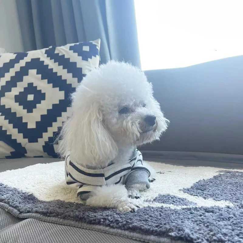 Pet AutumnWinter Striped Hoodie Striped Hat Hoodie Top Teddy Bear Small Dog Autumn Hoodie Dog Coat Puppy Clothes for Small Dogs C251030