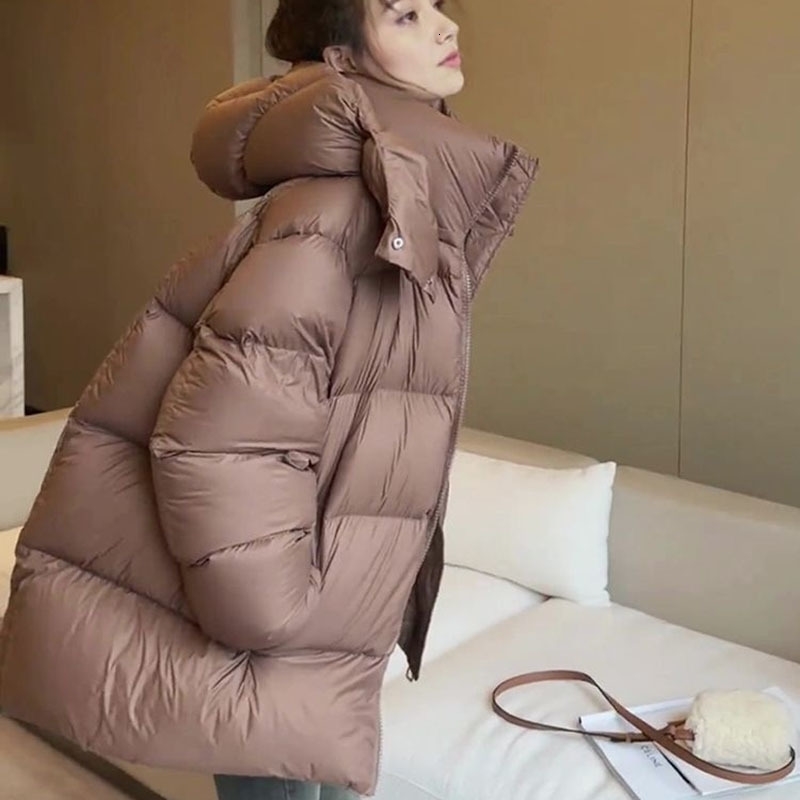 Fashion Down Women Cotton Coat Winter Fashion Warm Hooded Solid Color Thickenin Elegance Down CottonPadded Jacket H145 251029