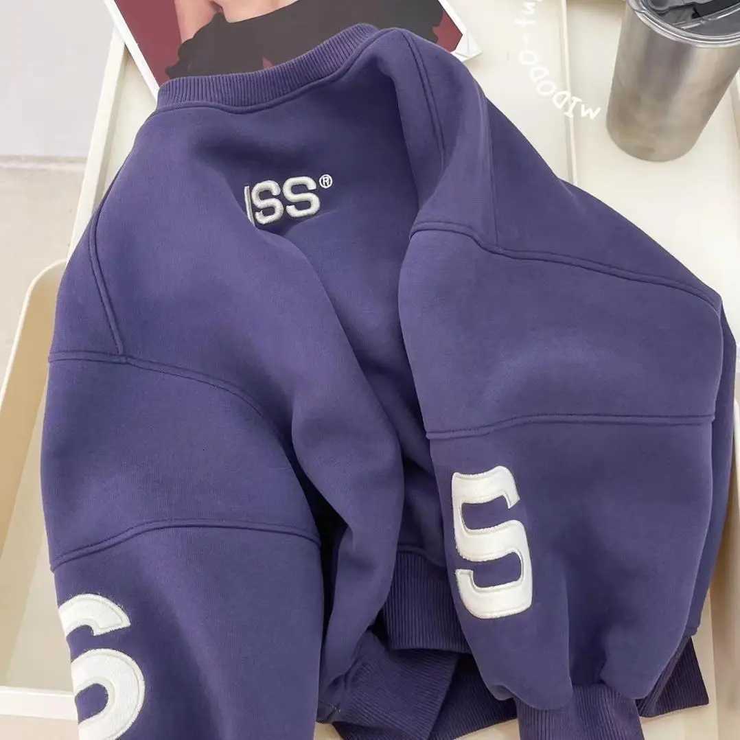 100160CM Boys Winter Pullover Hoodie Casual Sweatshirt Korean Childrens Loose and Plush Thick TopT251030