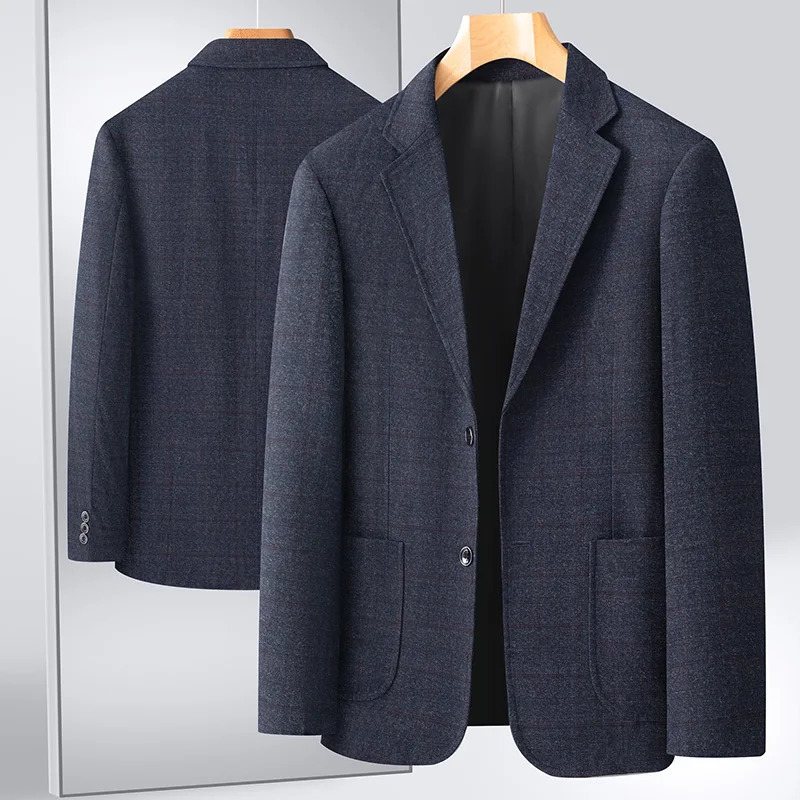 Mens Blazer Fashion Middleaged Business Casual Professional Wear Loose British Style Subtrend Four Seasons Suit 251028