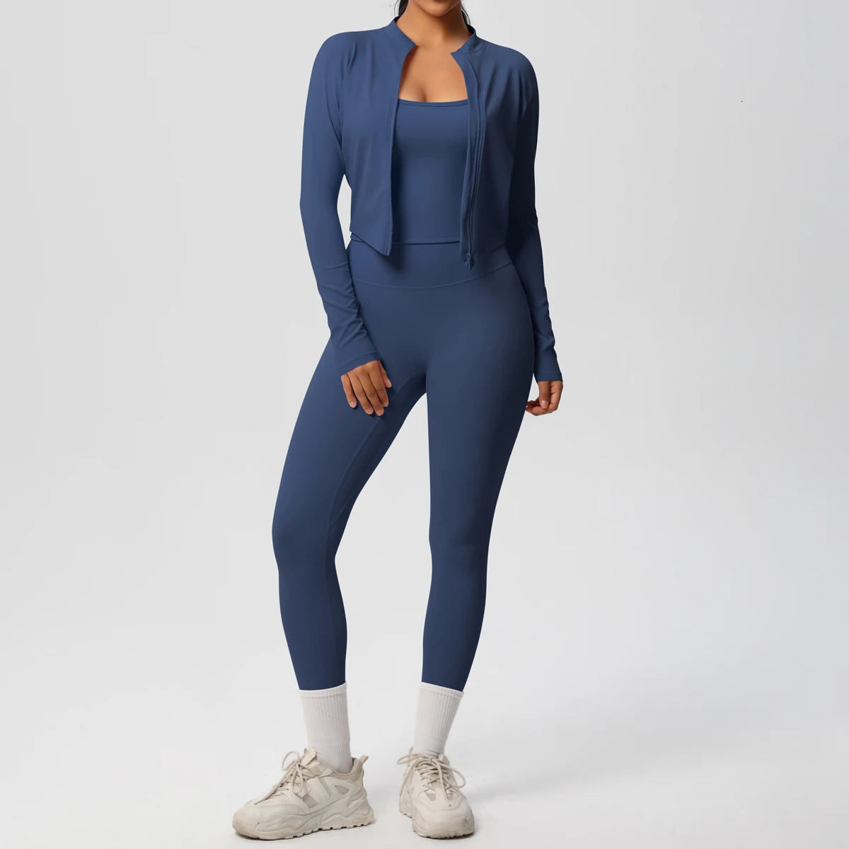 3PCS Yoga Set Nude Feeling Workout Sets Women Tracksuit Gym Push Up Fitness Running Workout Sportwear Sport Bra Leggings Suit 251029