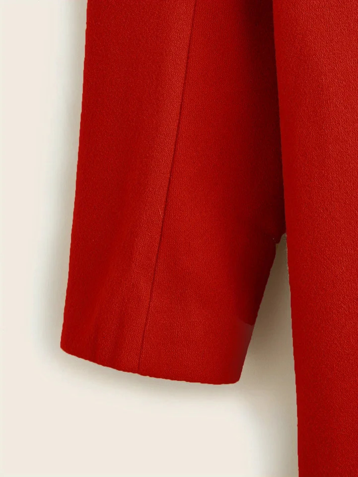 Mens Long Wool Coat Thickened Minimalist Trench with Stand Collar Urban Streetwear 251029