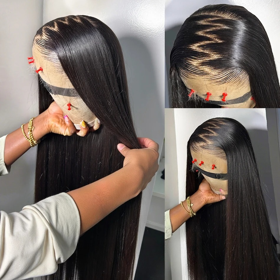 Black/Red/Blonde/Pink/Purple Wig Bone Straight Human Hair Wig 13x4 13X6 HD Lace Frontal Wig For Black Women Prepucked With Baby Hair Glueless Ready To