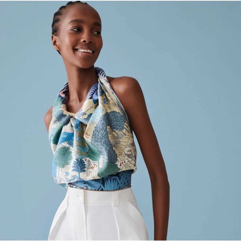 New Doublesided Twill Silk Scarf 90x90cm Square Soft Silky Elegant Accessories Retro Style Lowkey Luxury Best Gift ChoiceW251029