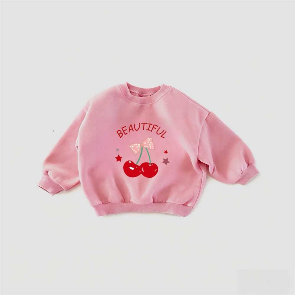 Korean Version Wear Girls Long Sleeve Printing Hoodies Lovely Clothing Pink Trendy Sweatshirts Spring Autumn Childrens CostumeT251030