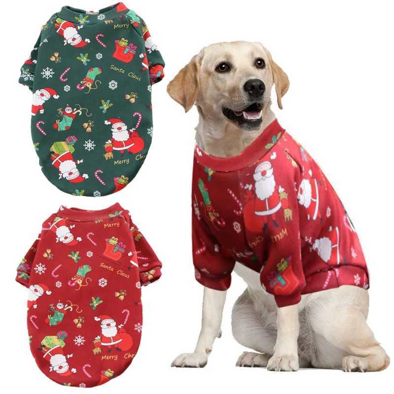 Large Dog Hoodies Christmas Sweater Winter Warm Fleece Lined Pet Clothes Xmas Puppy Holiday for Medium Large Dogs C251030