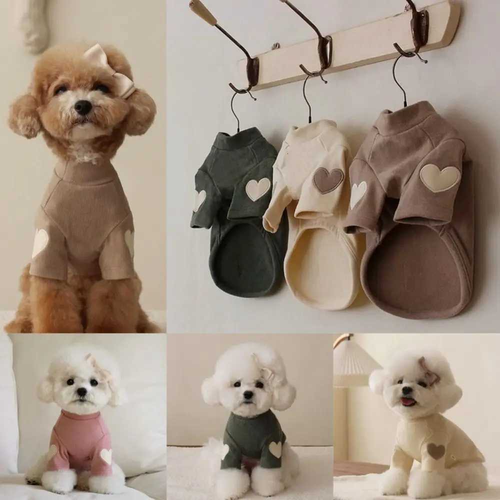 New Winter Warm Gift Pet Dog Clothes Bear Teddy Cute Love Puppy Clothing Base Shirt Designer Cat Pet Warm Clothes C251030