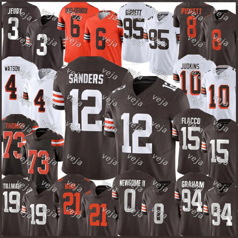 Shedeur Sanders Myles Garrett Football Jersey Quinshon Judkins Joe Flacco David Njoku Jerry Jeudy Ward Harold Fannin Jr Mason Graham Carson Schwesinger
