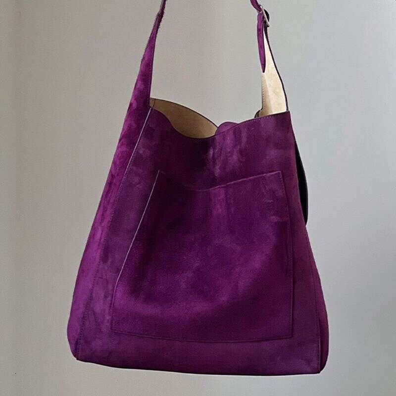 Designer Bag Tote Bag Shoulder Bag Single Shoulder Underarm Purple Suede Tote Women 2025 New High-End Commuting Bucket Bag For Autumn