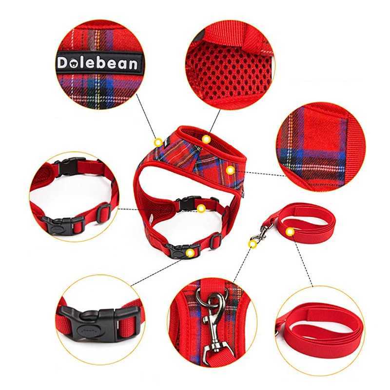 Durable Lattice Pet Harness Leash Set for Dogs 120cm Walking Exercise Vest Strap Traction Anti Lost Small Medium Dog Accessories J251129