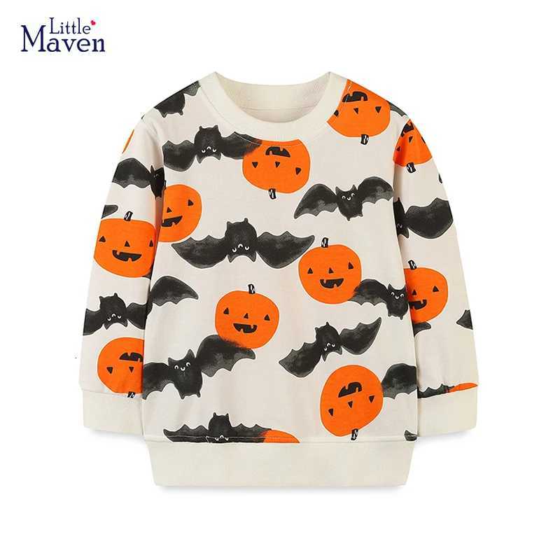 Little maven 2025 Boys Top Clothes for Children Halloween Pumpkin Bats Sweatshirt Clothes Hoodies for Kids ClothingT251030