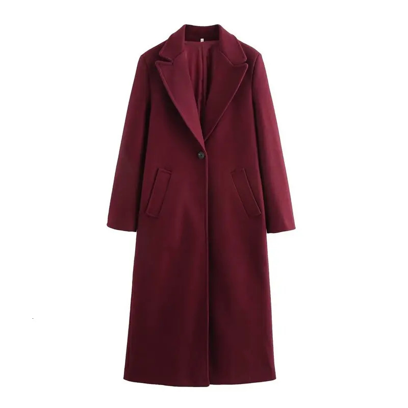 2024 Autumn Winter Arrival Womens Wool Blend Long Lapel Coat Jaet Sve Medium Length Other Material 00 251010