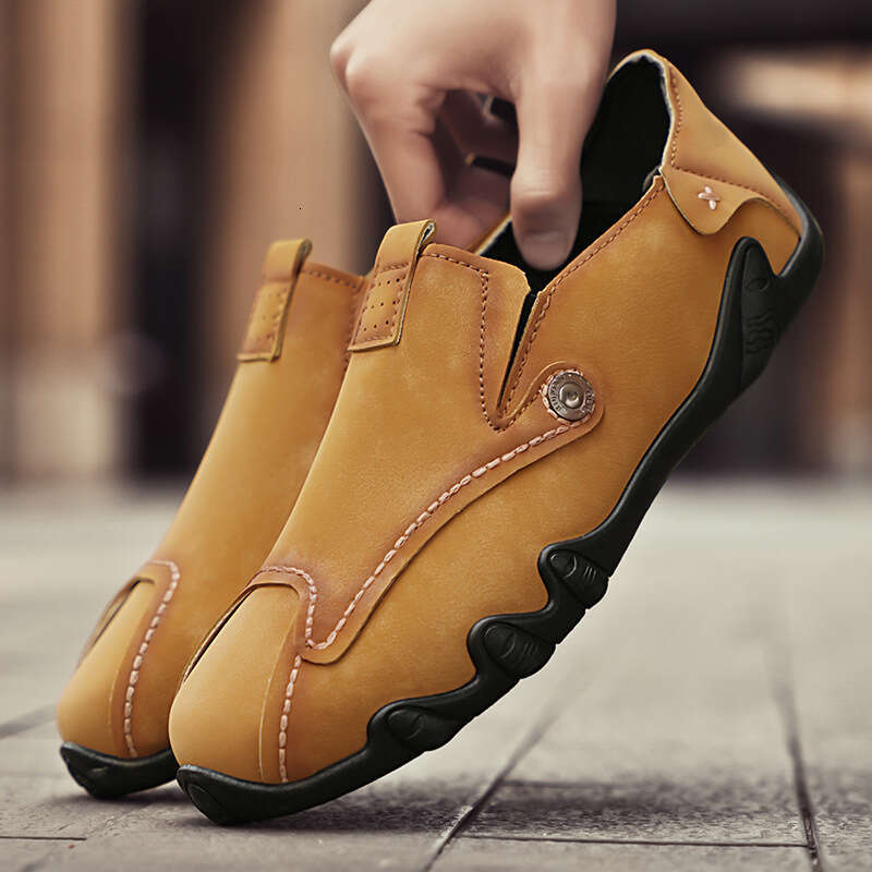 Large Size Men's Leather Soft Sole Octopus Loafers Fashionable Casual Slip-On Shoes 46 Comfortable