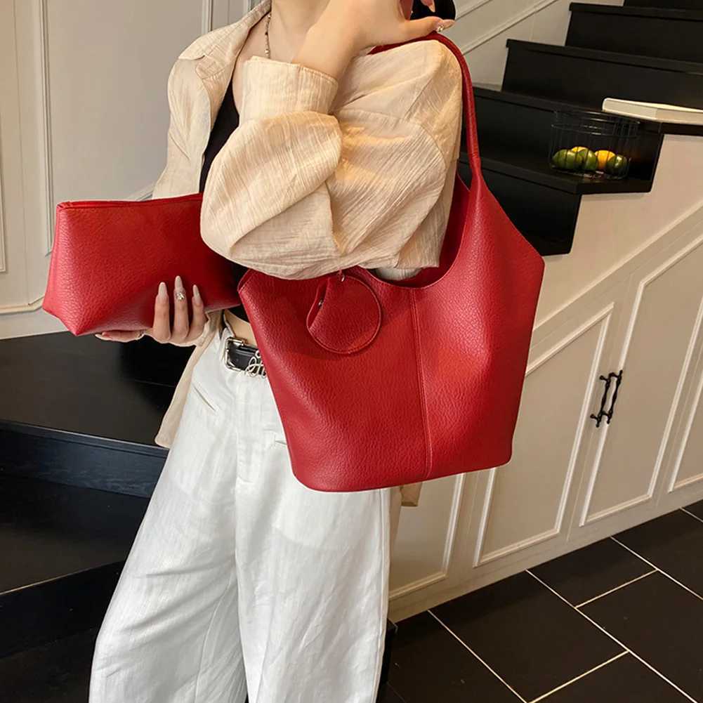 Designer bag PU Leather AllMah Shoder Bag Lychee Pattern Elegant Tote Bag Solid Color Casual Armpit Bag Cmute Bag with Mahing Cluh Y251029