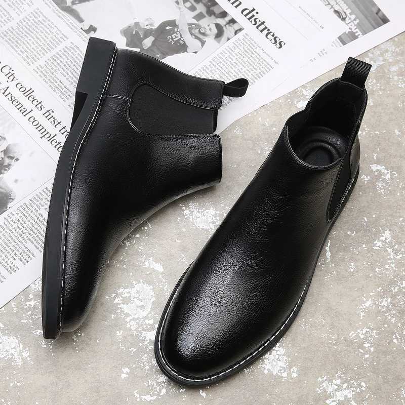 Mens Chelsea Boots Retro Style Comfortable Fashionable Mens Boots Pointed Toe MidCalf Chelsea Boots Z251029
