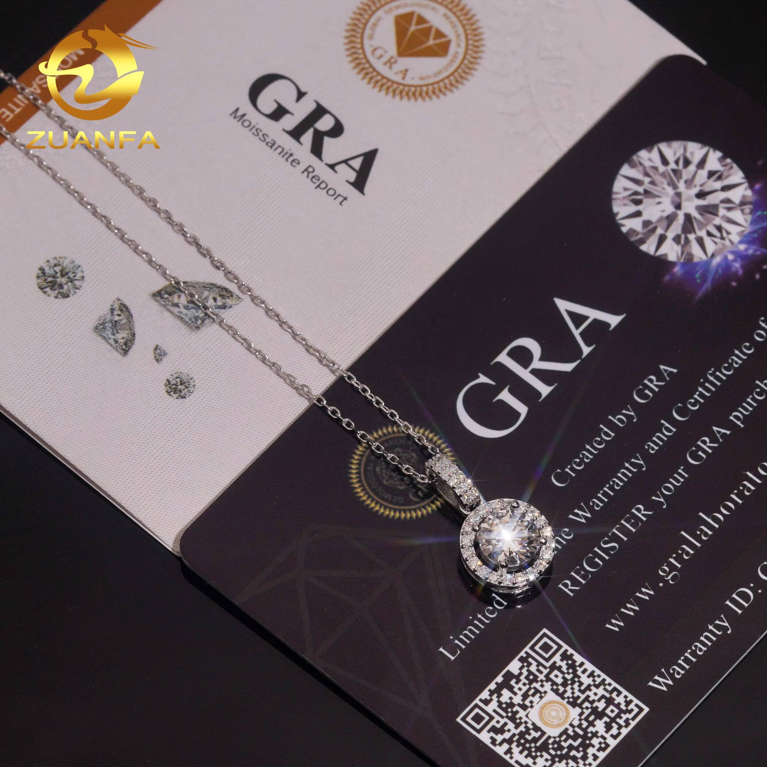 Local Stock Fast Shipping 925 Sterling Silver 1ct Moissanite Fashion Womens Pendant Necklaces