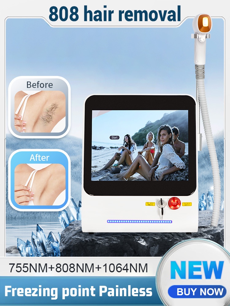 Ice Titanium Cooled Diode Laser Hair Remover Alexandrite Enhanced for Painless, Permanent Full-Body Use