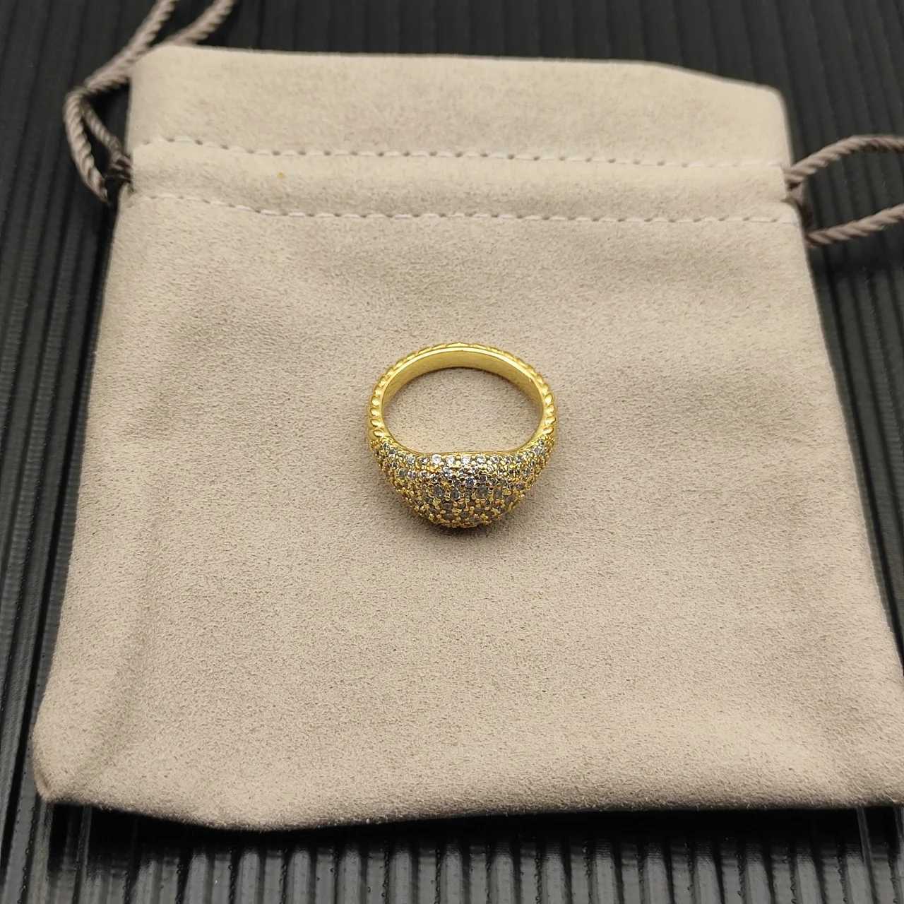 925 Sterling Silver 2025 new 10mm diamond New York Light Ring neutral fashion personality temperament trend retro luxury jewelryW251030