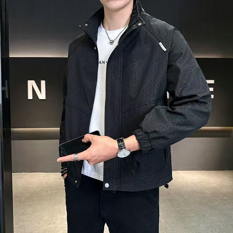 Spring And Autumn New Workwear Jacket Men's Korean Version Cool Stand Collar Top Trendy Fashion Casual Spring Designer Coat And Autumn Coat