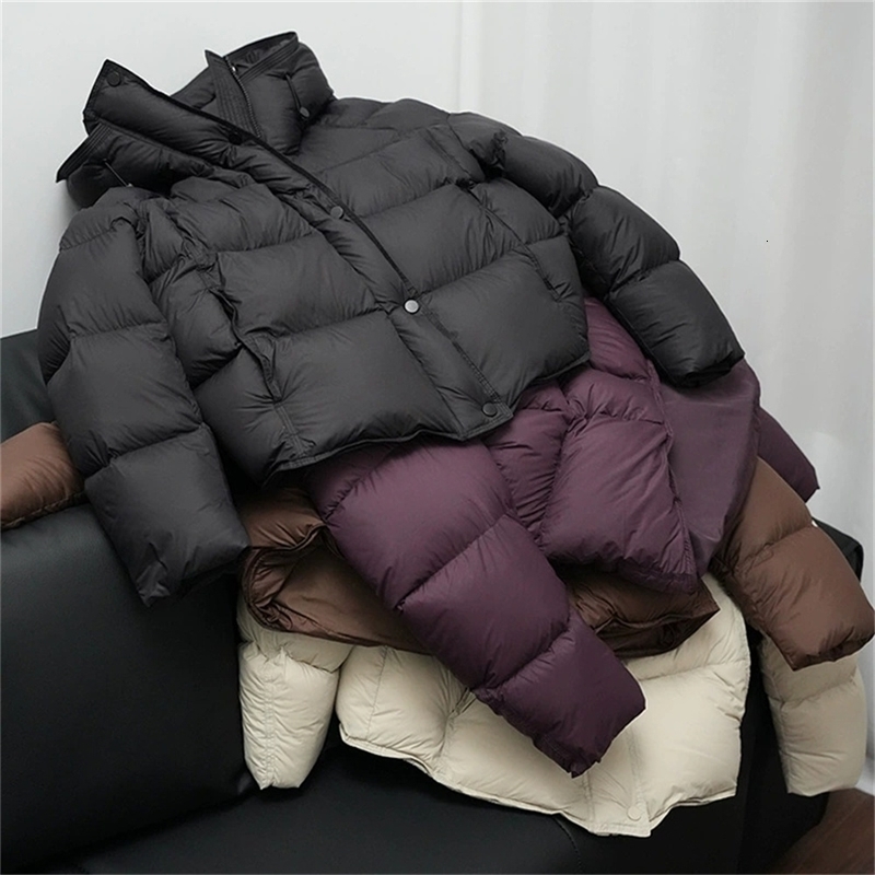 Down Jacket Women Parkas Winter Short Hooded Warm Cotton Padded Coat Female Fashion Outerwear Korean Thick Overcoat Top 251029