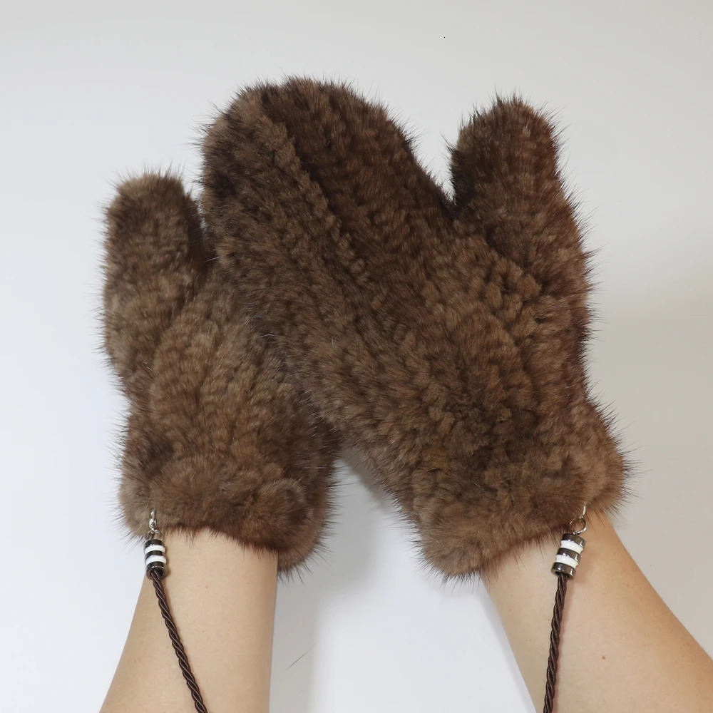 2025 Knitted 100 Natural Mink Fur Gloves Women Winter Warm Good Elastic Mink Fur Mittens Russian Female Genuine Fur Glove 251028