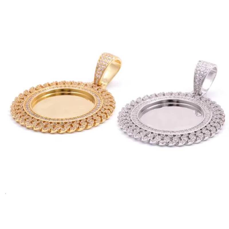 GRA Hip Hop Iced Out Bling 925 Sterling Silver Pass Diamond Tester VVS Moissanite Circle Cuban Photo Pendant for Men