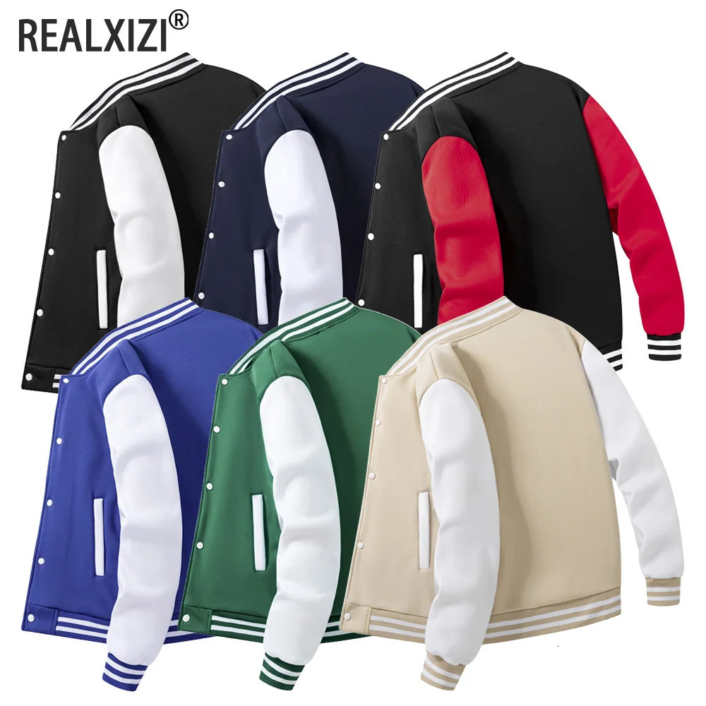 Spring Autumn Hip Hop Baseball Coat Classic Men Color Splicing Jacket Daily Casual Oversize Uniform Outdoor Sports Warm Clothes 251028