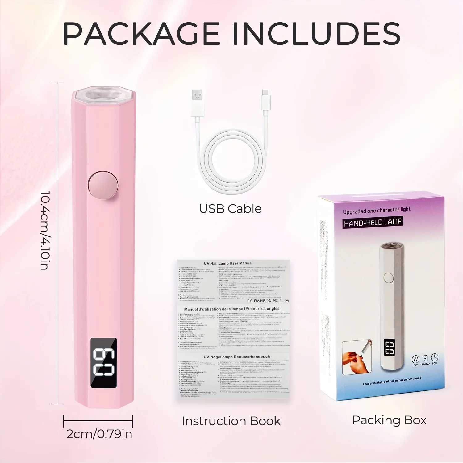 1 Pcs Mini Handheld UV Curing Lamp UV Lamp with LED Display Small Portable Light DIY Gel Lamp Handheld Light Lamp L251030