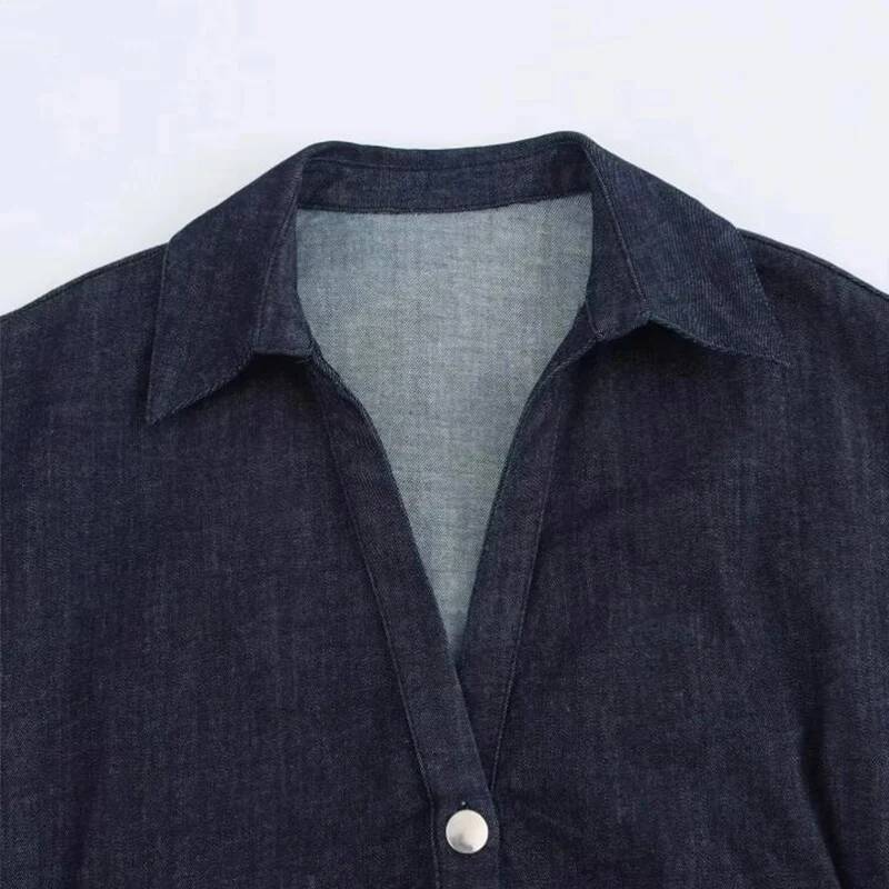 winter jacket women Denim Women's Spring Summer Casual Long Dresses For Women 2025 New Fashion Ruched Short Sleeve Streetwear Midi Dress