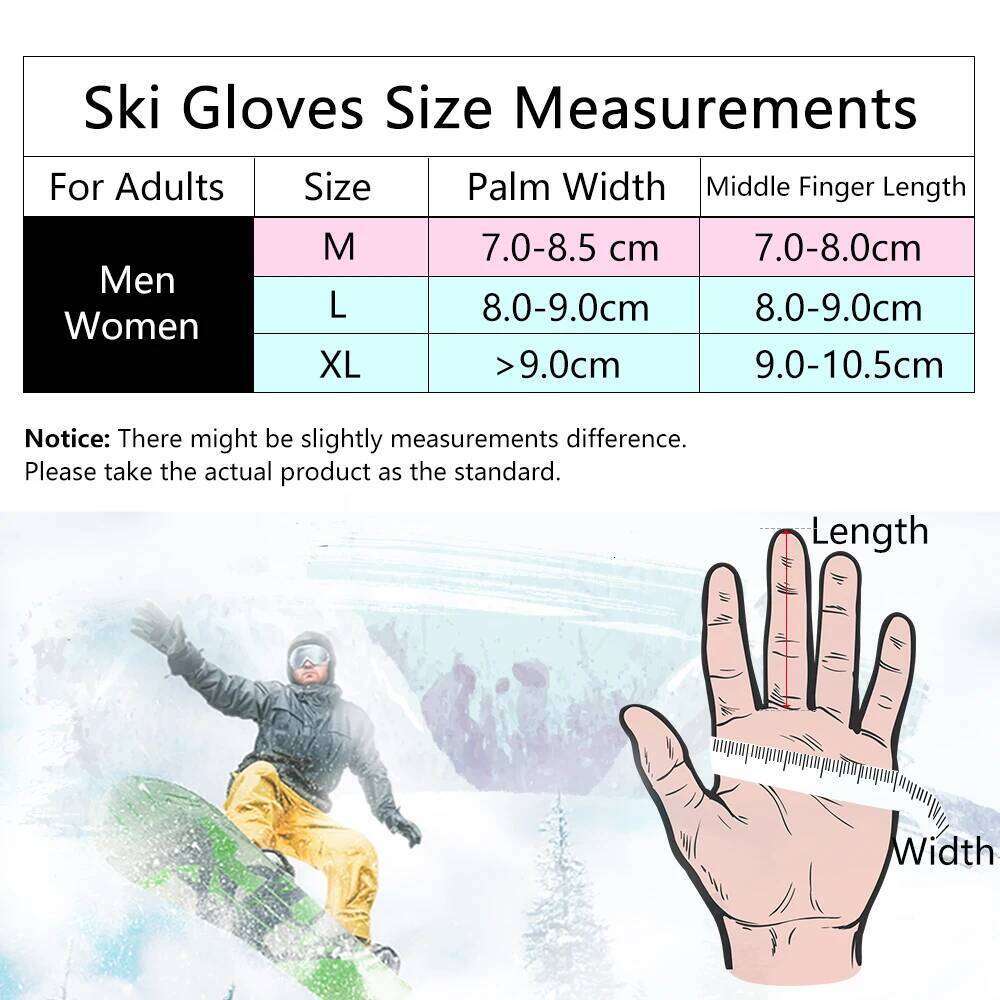 COPOZZ Unisex Ski -30 Degree Snowboard Mittens Touchscreen Snowmobile Motor Waterproof Thermal Snow Gloves