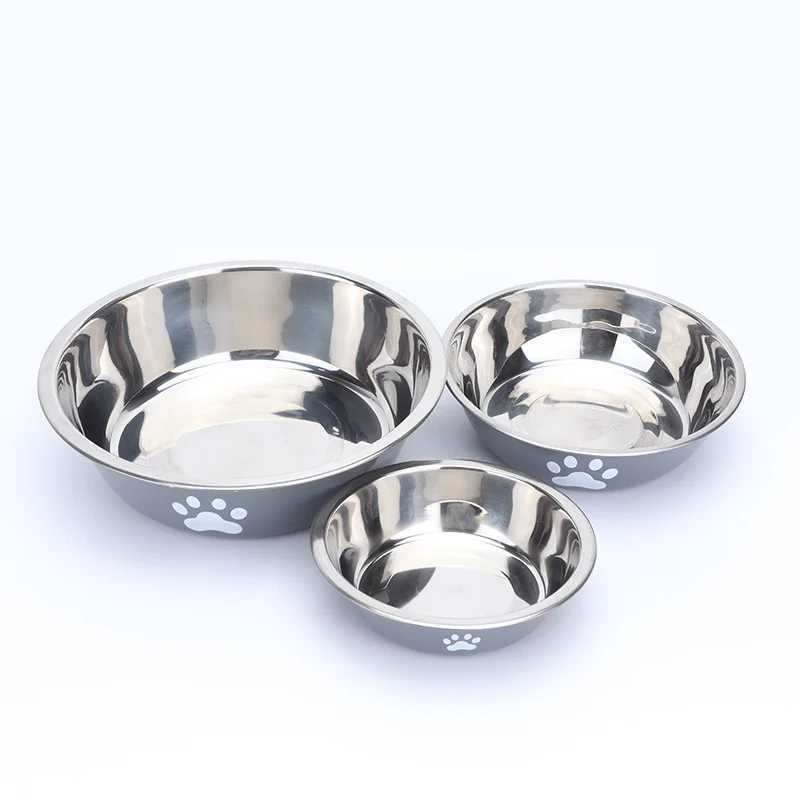 1Pcs Pet Dog Food Bowl Rice Bowl Stainless Steel Dog Bowl Dog Bowl Drinking Water Bowl antitip Large Dog Cat Bowl Water Bowl J251113