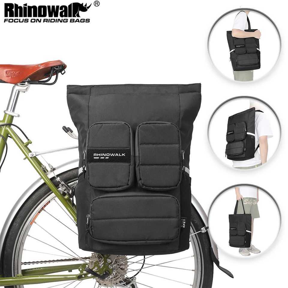Rhinowalk Bicycle Pannier Bag Waterproof 25L Cycling Backpack Saddlebag Multifunction Outdoor Riding Travelling Storage Handbag H251029