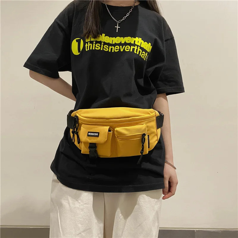 Multifunction Hip Hop Chest Bag Men Women Street Casual Sport Crossbody Bag Purple Yellow Waterproof Coin Purse Phone Waist Bag 251030