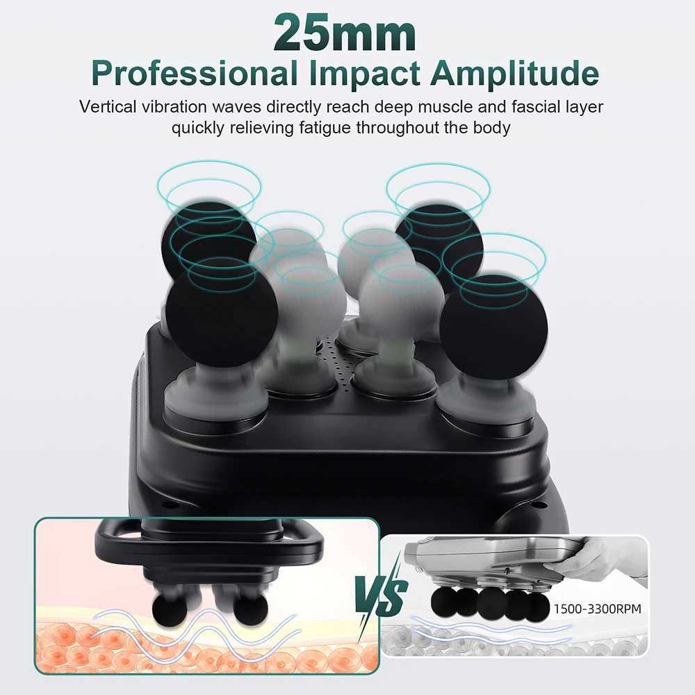 8Head Fascia Gun HighFrequency Vibration Body Massage Gun Back and Waist Massager Neck Shoulder Massager Muscle masajeador J251030