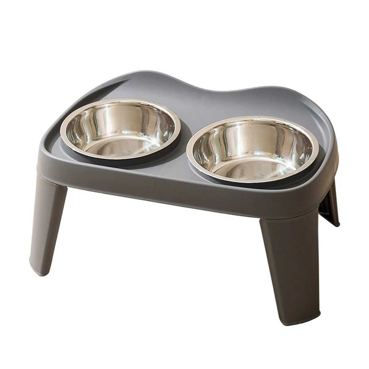 One piece dog classic folding elevated double bowl medium and large dog bowl golden retriever large dog feeding bowl pet bowl J251113