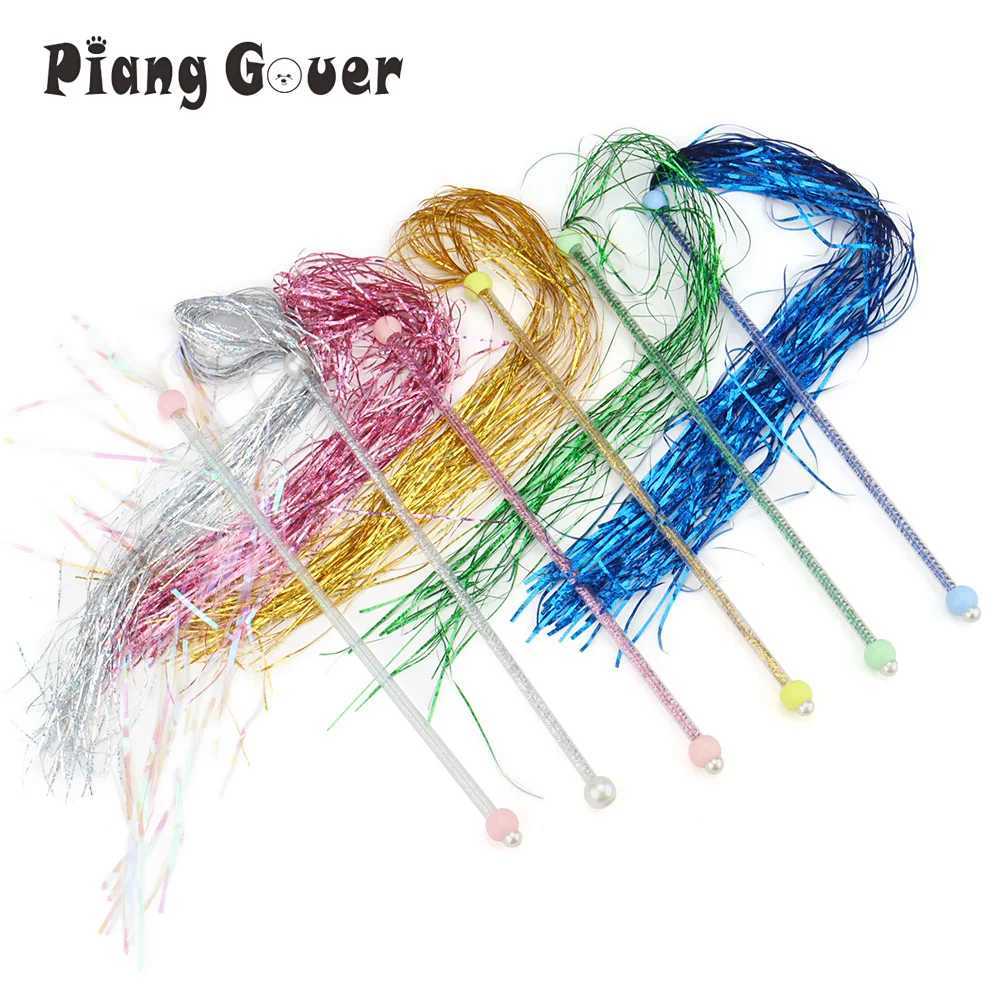 2pcs Colorful Kitten Interactive Rod Tassel Cat Teaser Wand Toys Funny Stick Pet Toy S251029