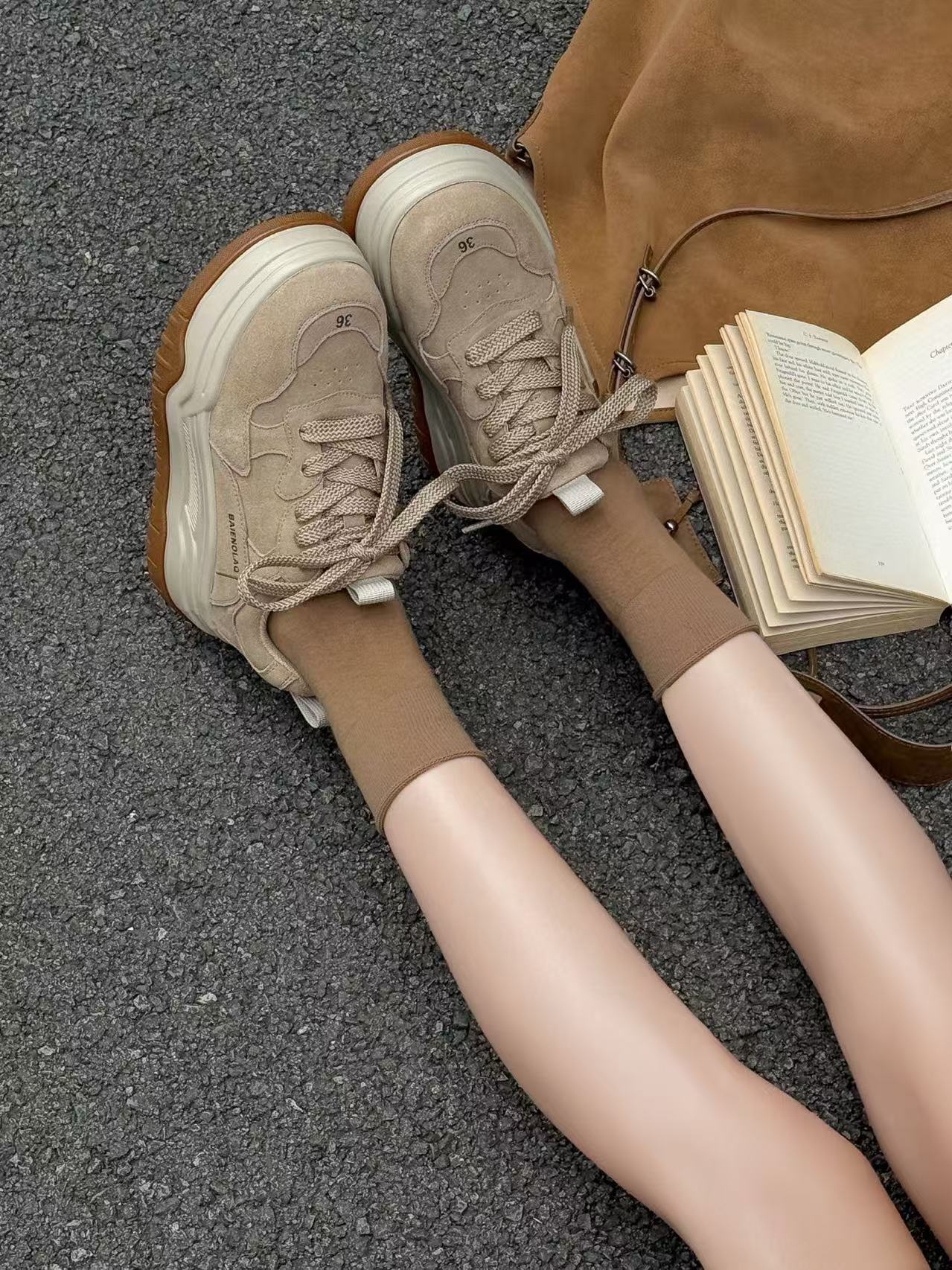 6cm matte leather muffin platform shoes women's autumn new versatile casual shoe trend