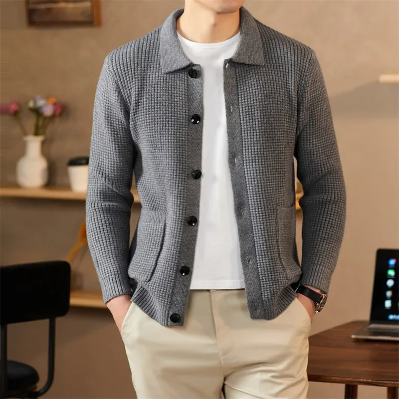 Cardigan Male Sweater Man Clothes Modern Slim Fit Lightweight Fabric Versatile Daily Wear Office Home Streetwear Chic Look 251017