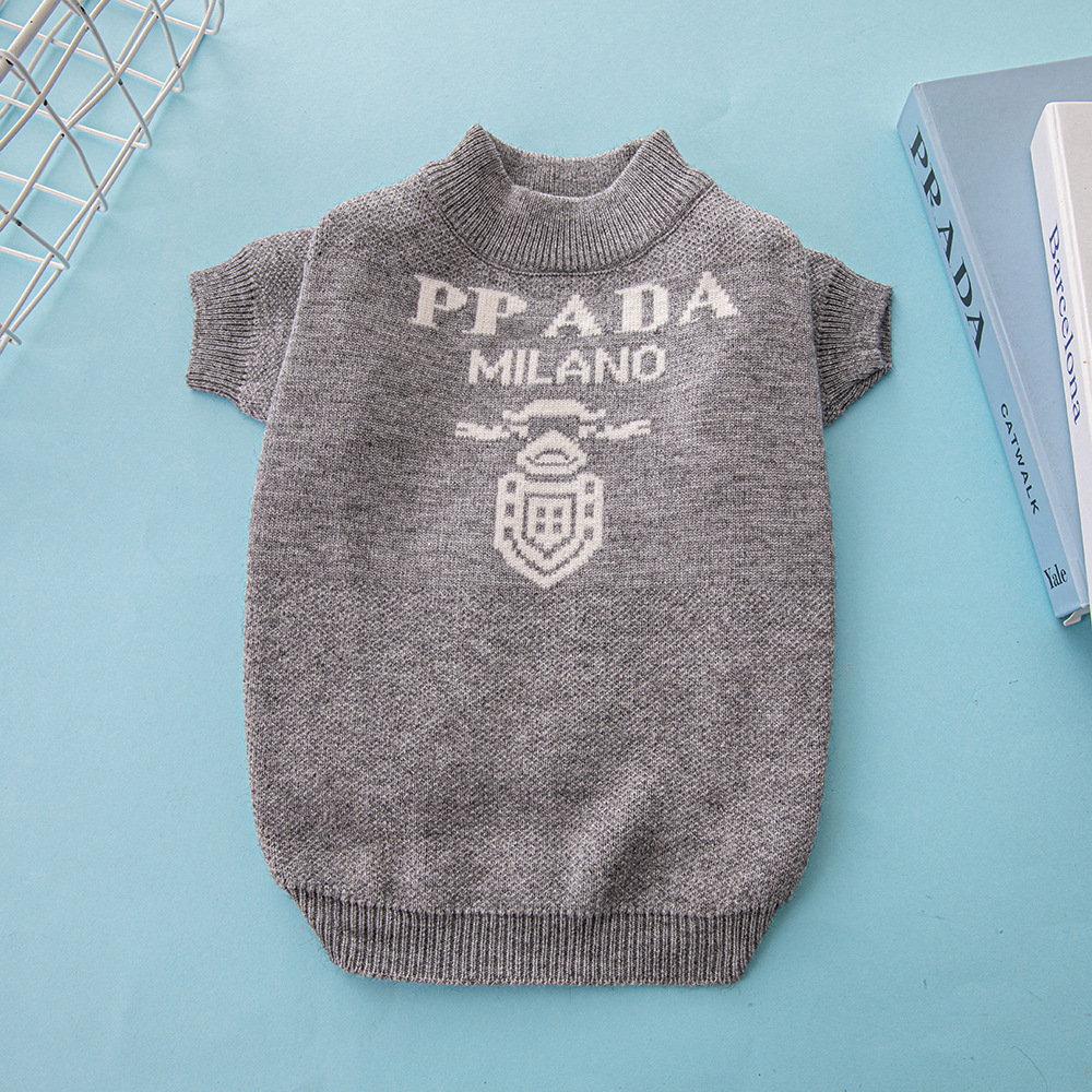 Cozy Knit designer dog clothes Pet Sweater for Dogs Cats Ribbed Turtleneck, Stretchy Short Sleeves, Warm Winter Pullover (4 Colors)