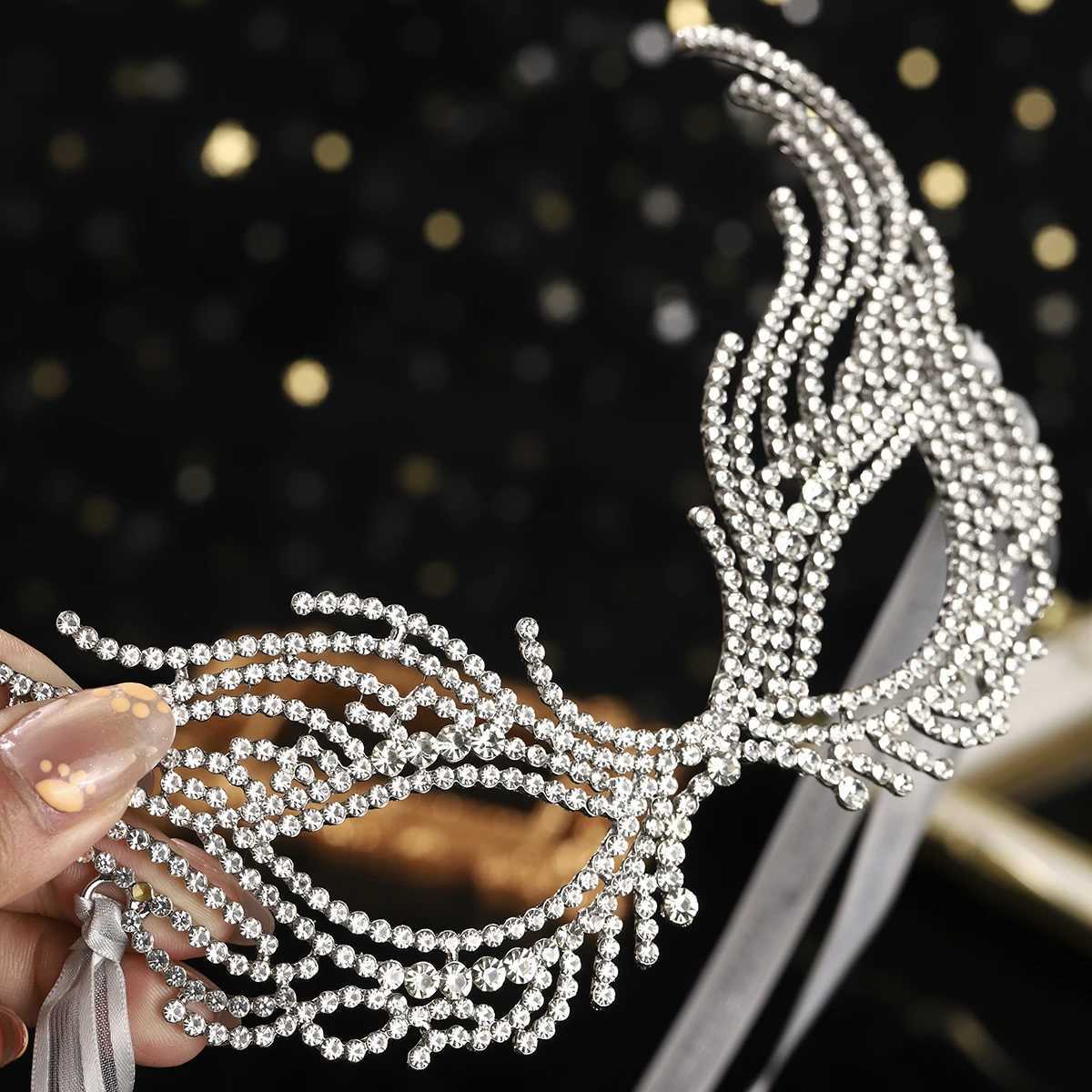 Forest Fairy Split Diamond Mask Halloween Party Womens Fox Mask Luxury Handcrafted Jewelry Accessories As GiftsW251029