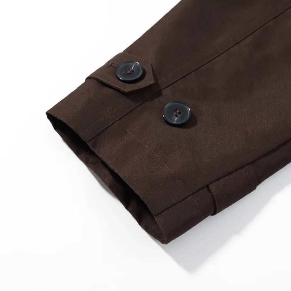 winter jacket women Brown Woman Long Sleeve Urban Solid Cropped Women's Trench Coat Casual Classic 2025 Trend Jackets Outerwears