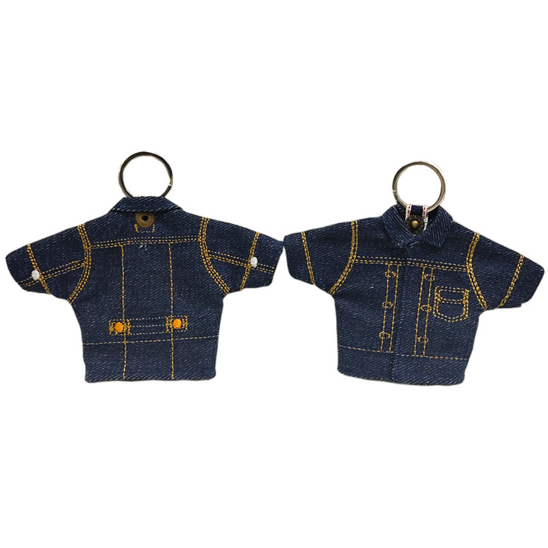 Brand Derivative Merchandise Trendy Clothing Keychain Mini Workwear Denim Baseball Cap Handmade Pendant