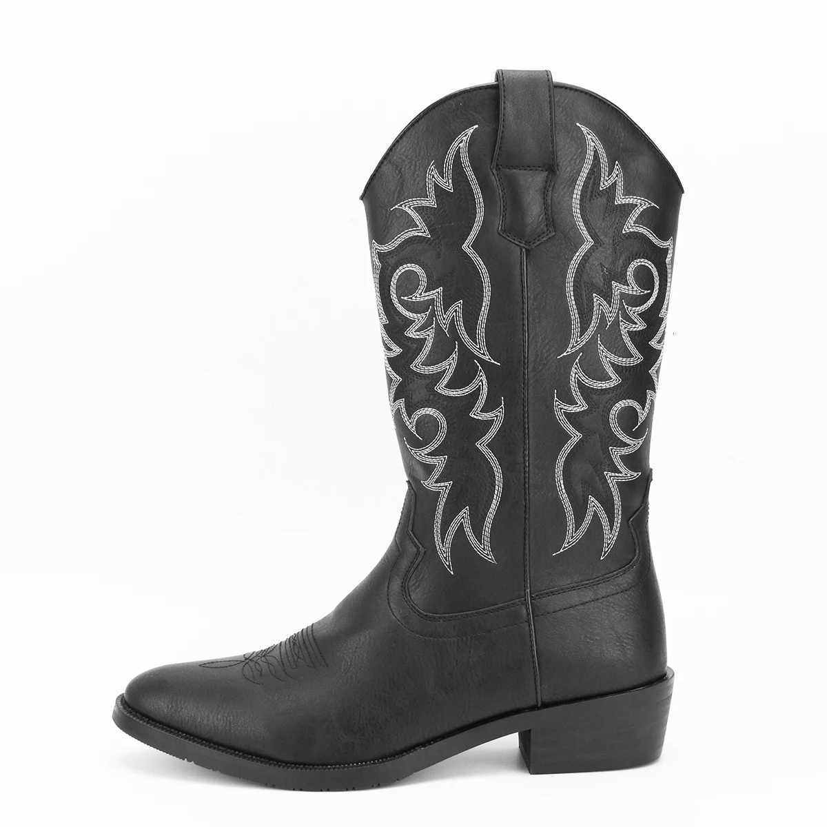 Mens Fashion Embroidered Desert Cowboy Boots Z251029