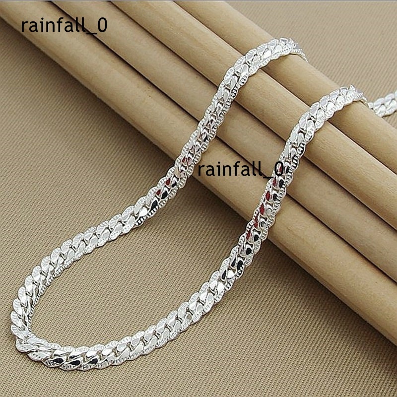 Wholesale Cheap Fashion Jewelry 5mm Full Sideways Silver Gold Color Cuba Chain Necklace Punk Hiphop Necklaces for Women Men